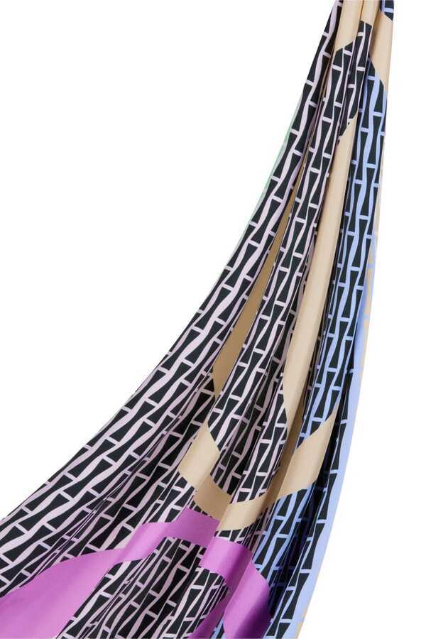 Noor Logo Pembe Tivil İpek Eşarp 90x90