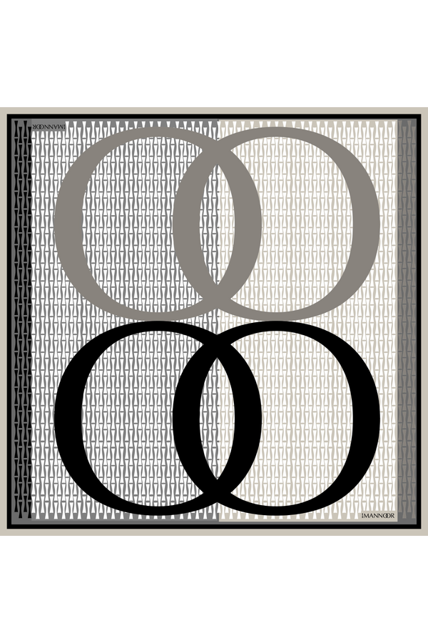 Noor Logo Siyah Tivil İpek Eşarp 90x90