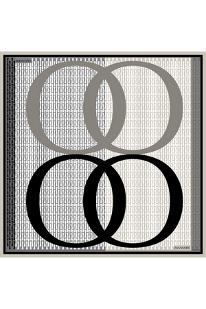 Noor Logo Siyah Tivil İpek Eşarp 90x90
