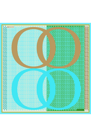 Noor Logo Yeşil Tivil İpek Eşarp 90x90