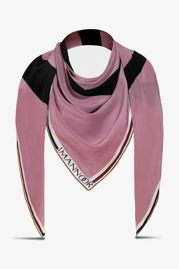 Noor Pembe İpek Eşarp 130x130