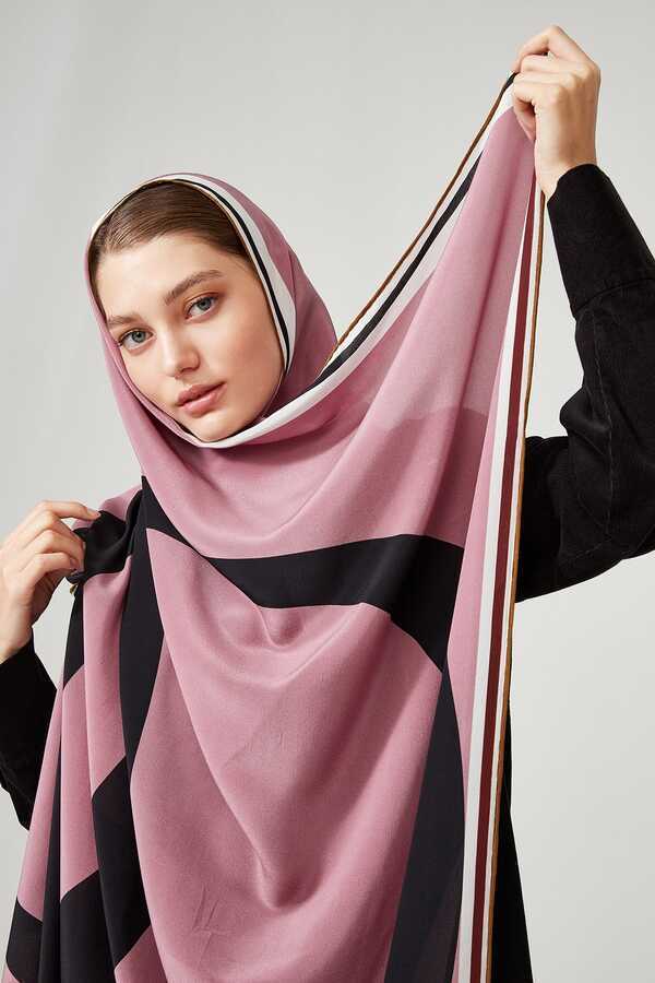 Noor Pembe İpek Eşarp 130x130