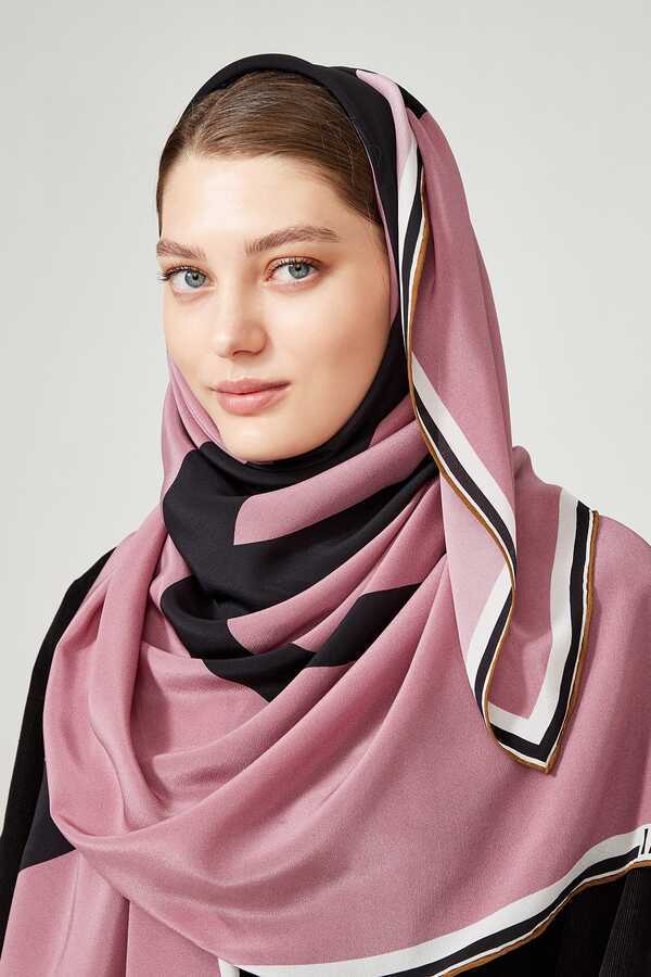 Noor Pembe İpek Eşarp 130x130