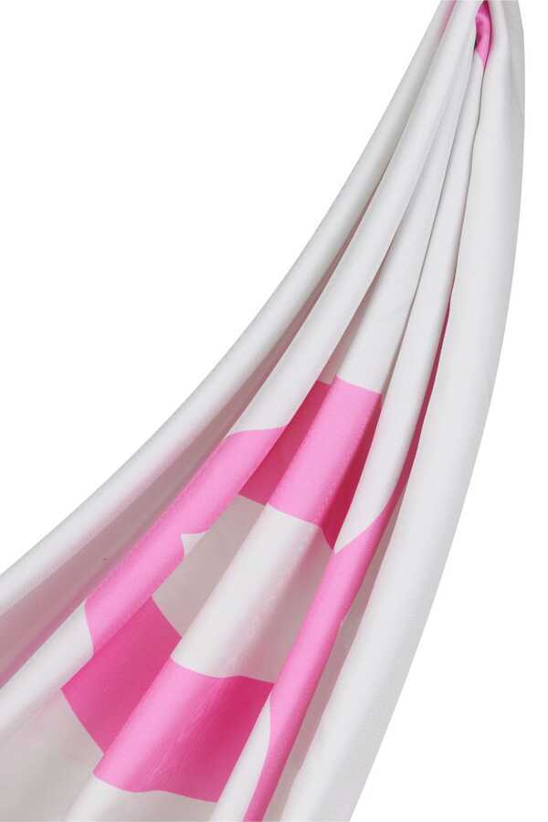 Noor Pembe Tivil İpek Eşarp 90x90