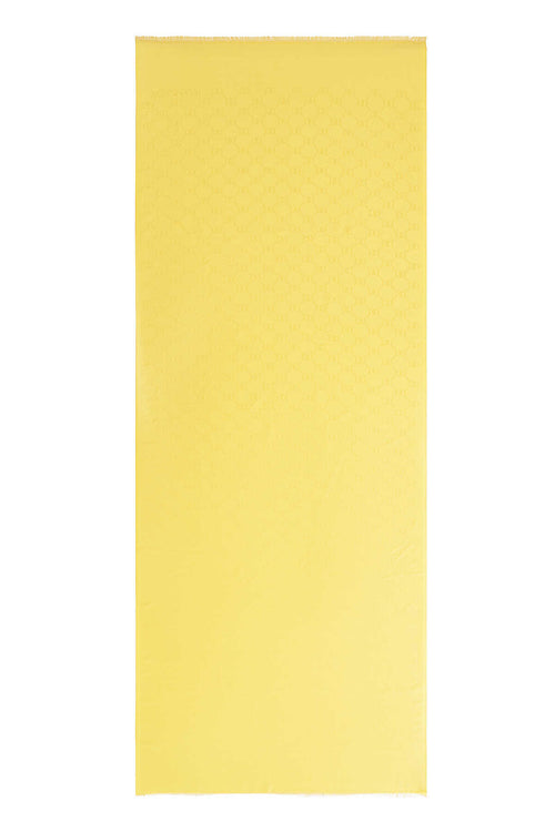 Noor Petek Sarı Jakarlı İpek Şal 70x200