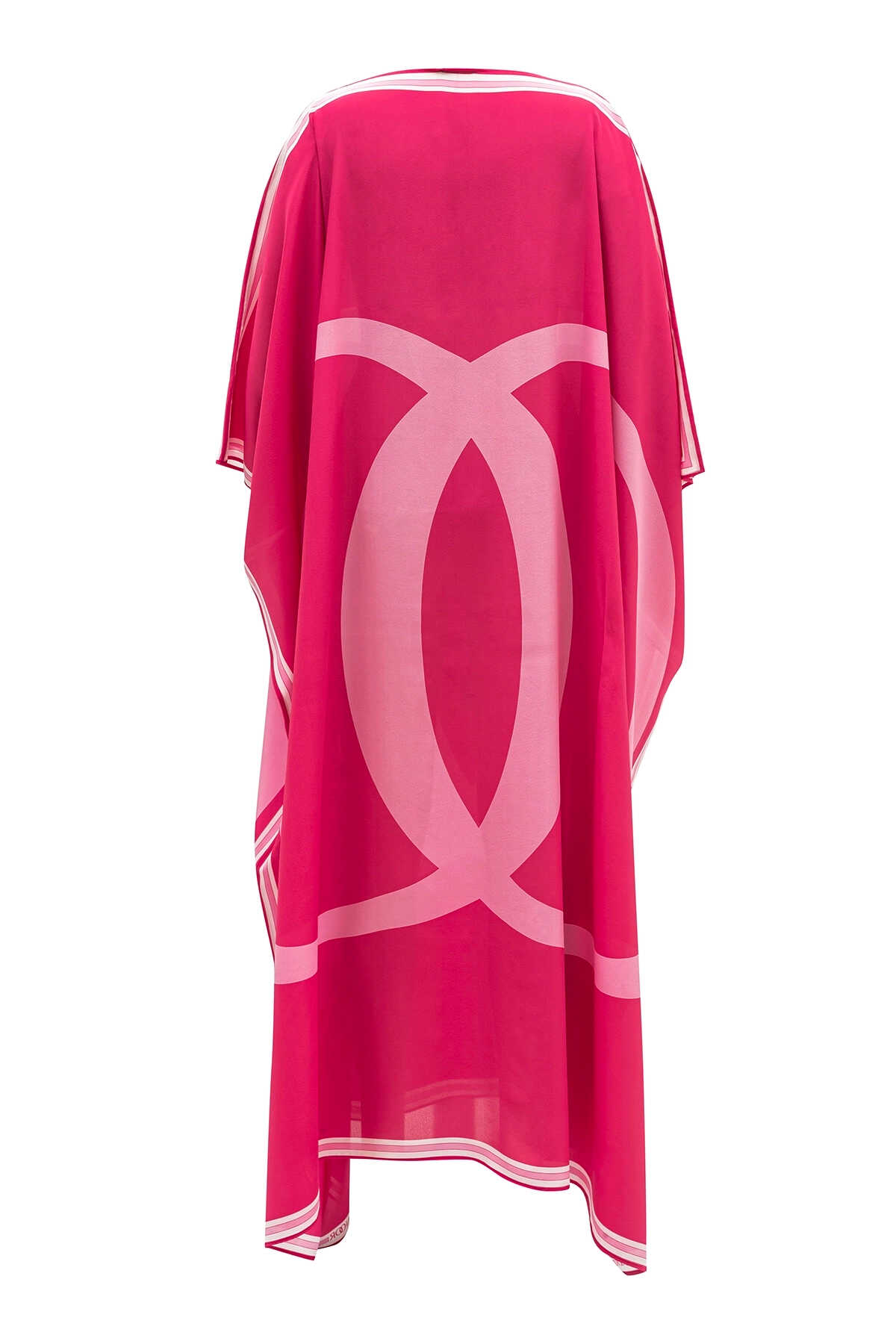 Noor Uzun Fuşya İpek Kaftan