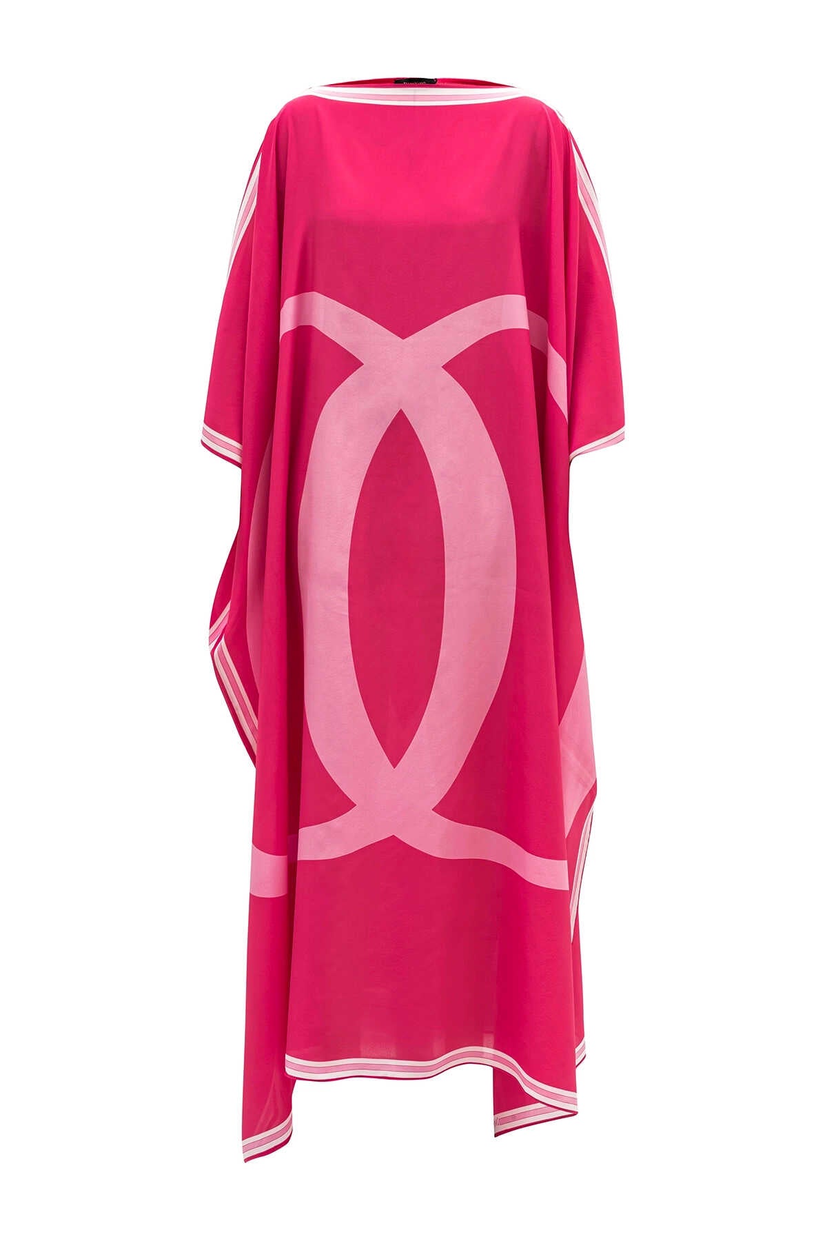 Noor Uzun Fuşya İpek Kaftan