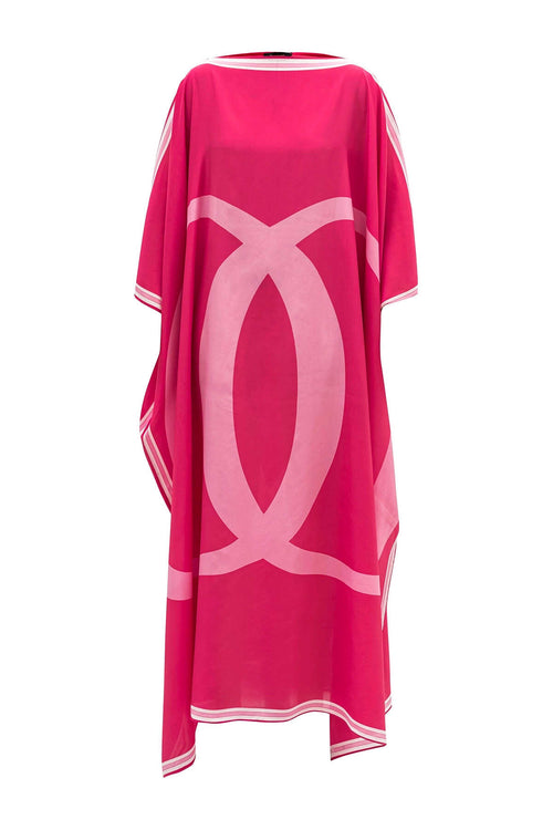 Noor Uzun Fuşya İpek Kaftan