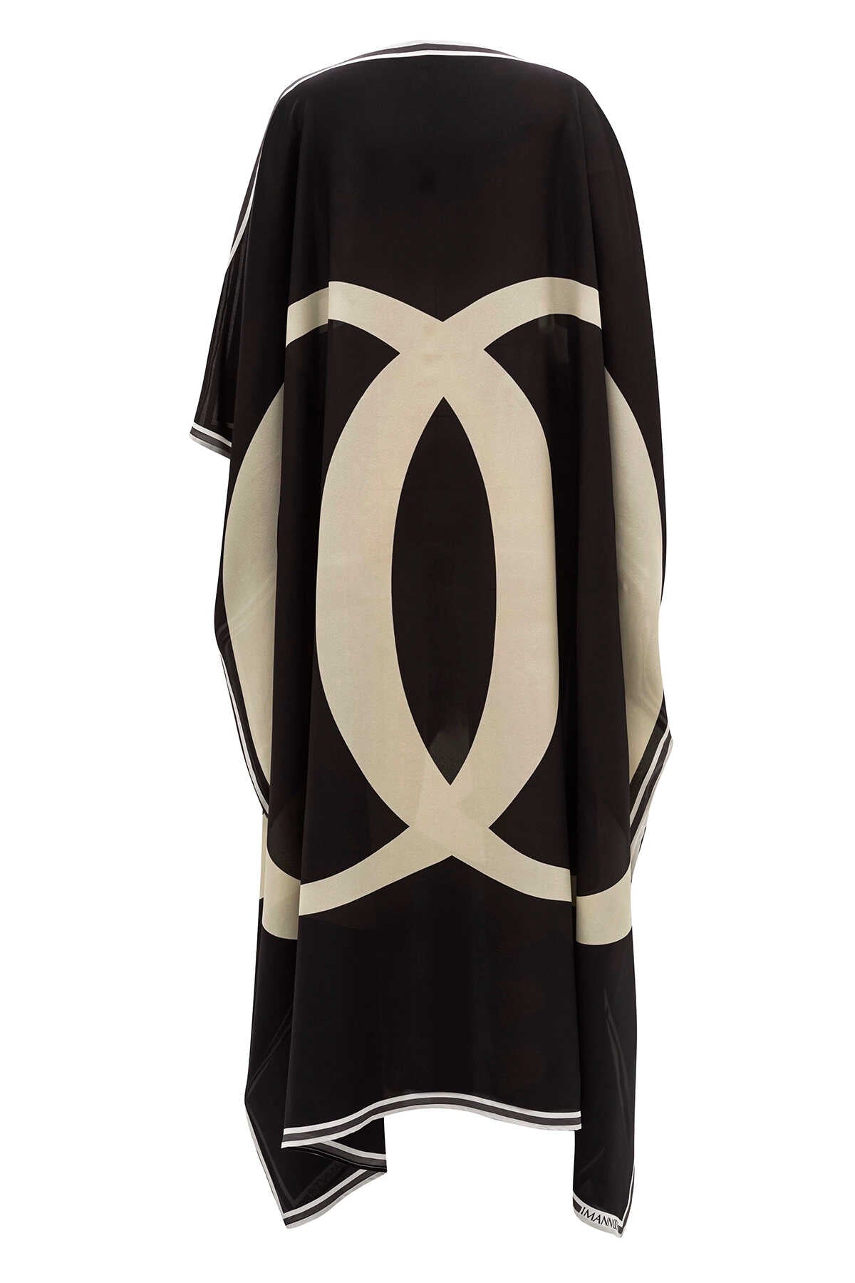 Noor Uzun Siyah İpek Kaftan