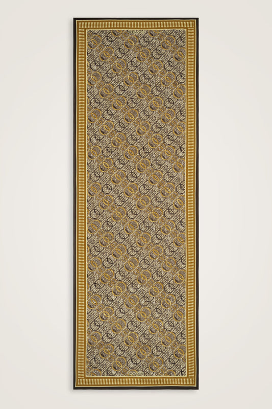 Noor Yağmuru Sarı Pamuk Floş Şal 70x210