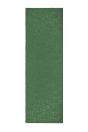 Noor Yeşil Jakarlı İpek Şal 70x200