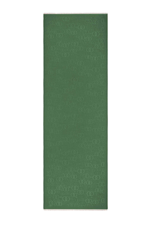 Noor Yeşil Jakarlı İpek Şal 70x200