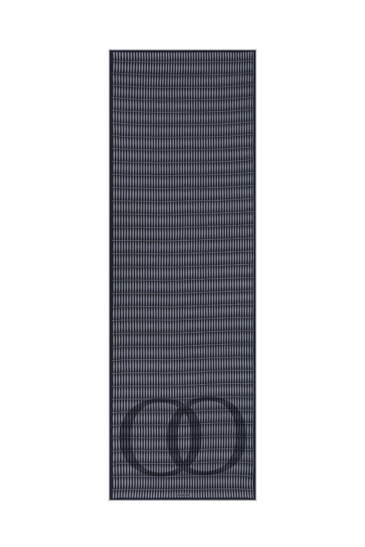 Noor Logo Gri Floş Viskon Şal 70x210