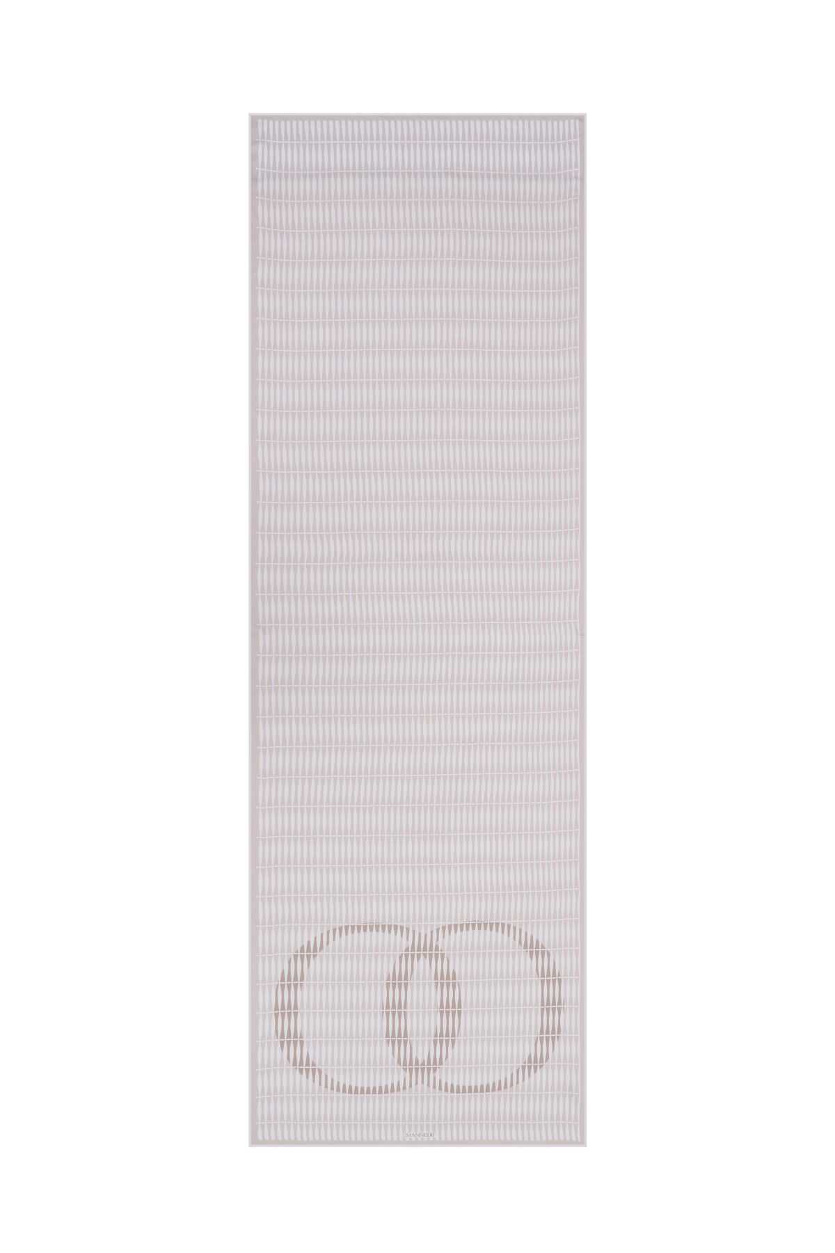 Noor Logo Krem Floş Viskon Şal 70x210