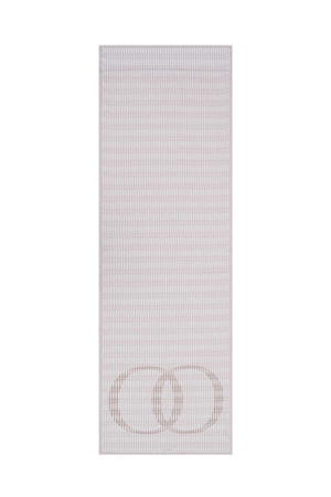 Noor Logo Krem Floş Viskon Şal 70x210