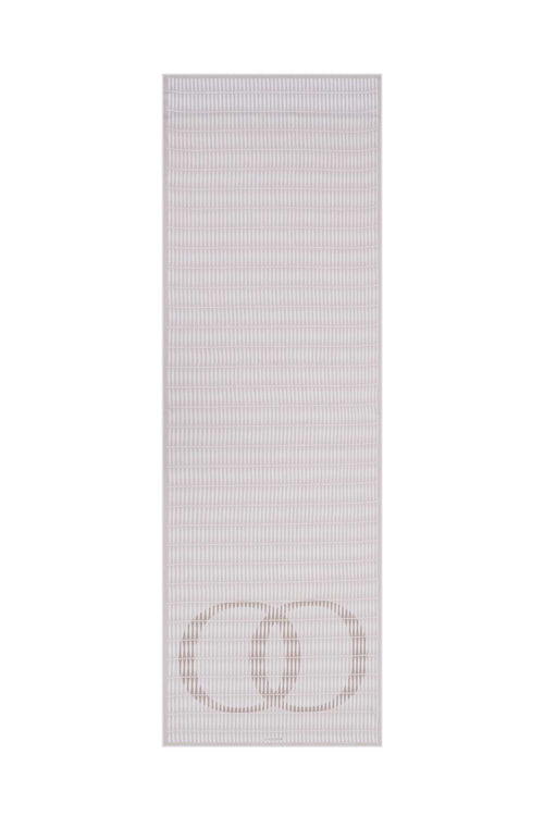 Noor Logo Krem Floş Viskon Şal 70x210