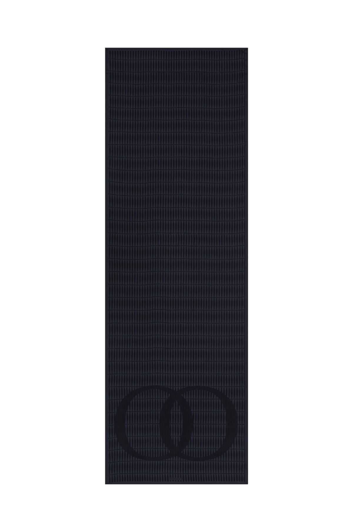 Noor Logo Siyah Floş Viskon Şal 70x210