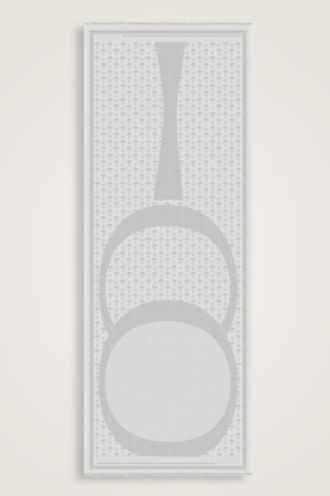 OO Monogram Antrasit İpek Şal 70x200