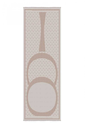 OO Monogram Natural/Bej İpek Şal 68x200