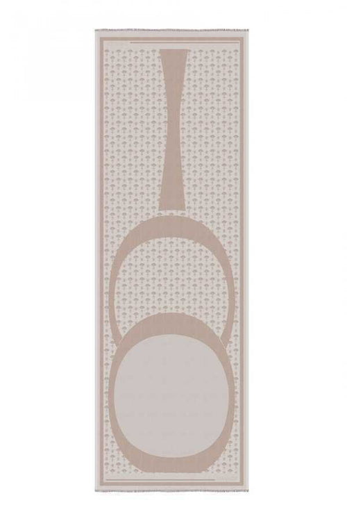 OO Monogram Natural/Bej İpek Şal 68x200