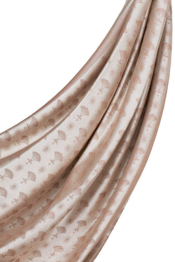OO Monogram Natural/Bej İpek Şal 68x200