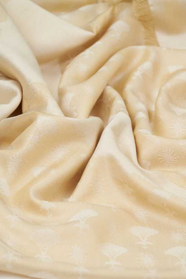 OO Monogram Natural/Krem İpek Şal 68x200