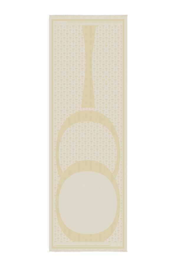 OO Monogram Natural/Krem İpek Şal 68x200
