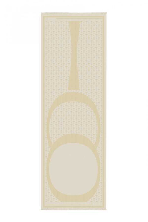 OO Monogram Natural/Krem İpek Şal 68x200