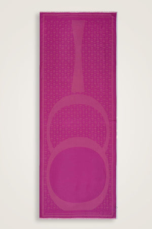 OO Monogram Pembe İpek Şal 70x200