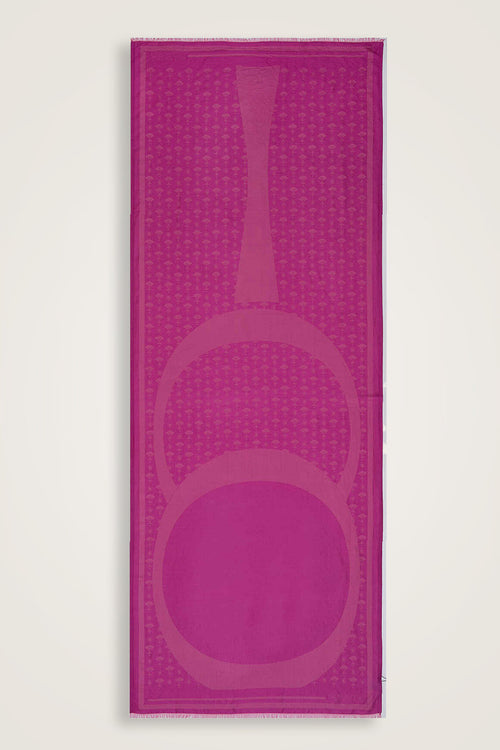 OO Monogram Pembe İpek Şal 70x200