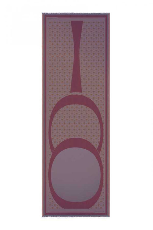 OO Monogram Pudra/Mor İpek Şal 68x200