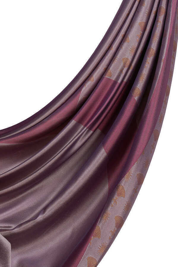 OO Monogram Pudra/Mor İpek Şal 68x200