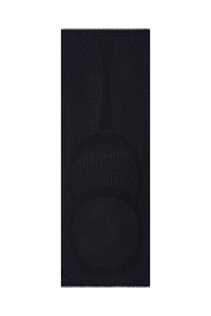 OO Monogram Siyah İpek Şal 70x200
