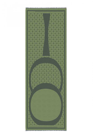 OO Monogram Yeşil/Haki İpek Şal 70x200