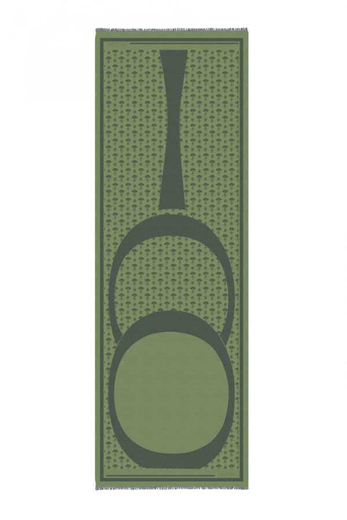 OO Monogram Yeşil/Haki İpek Şal 70x200
