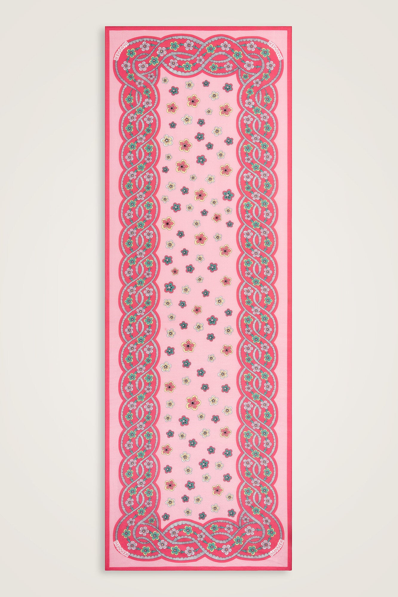 Örgü Pembe Floş Pamuk Şal 70x210