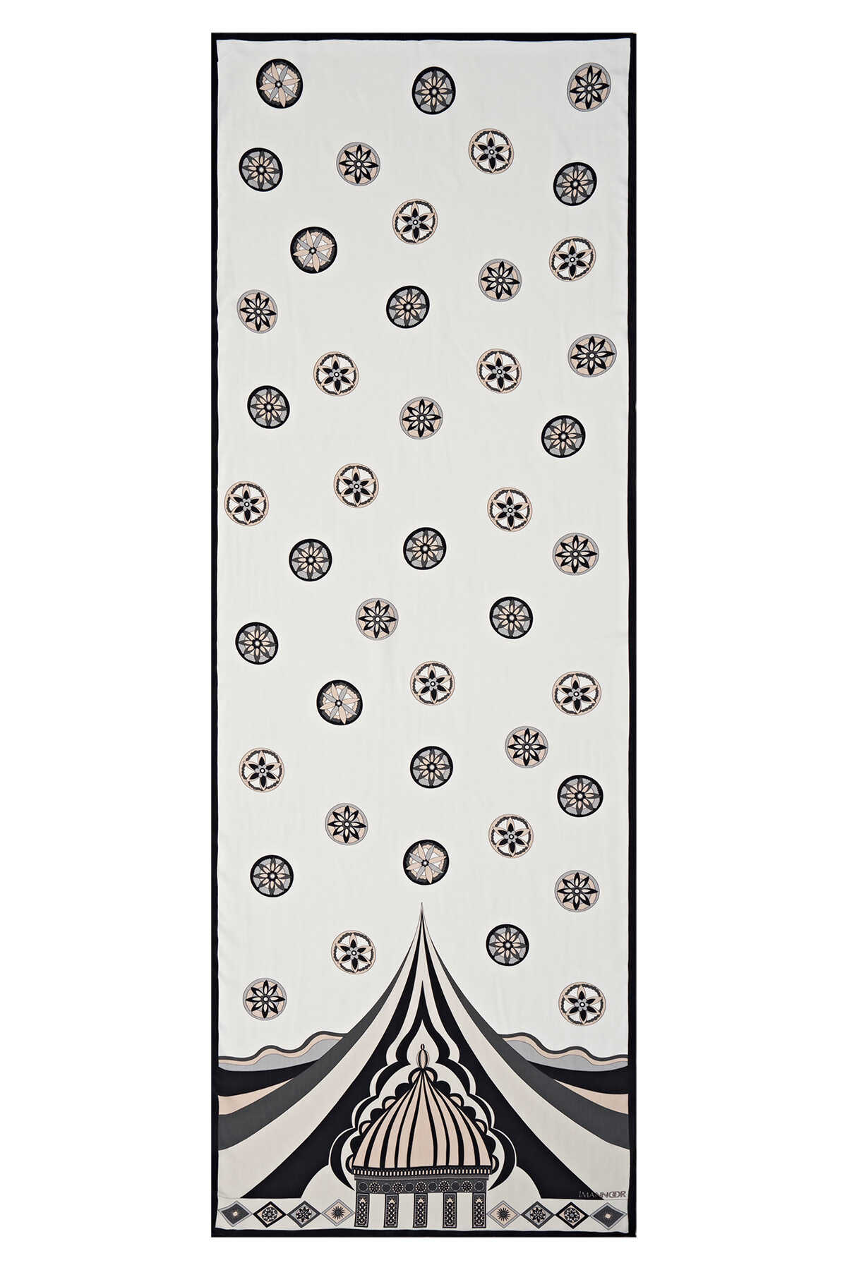 Otağ Beyaz Floş Viskon Şal 70x200
