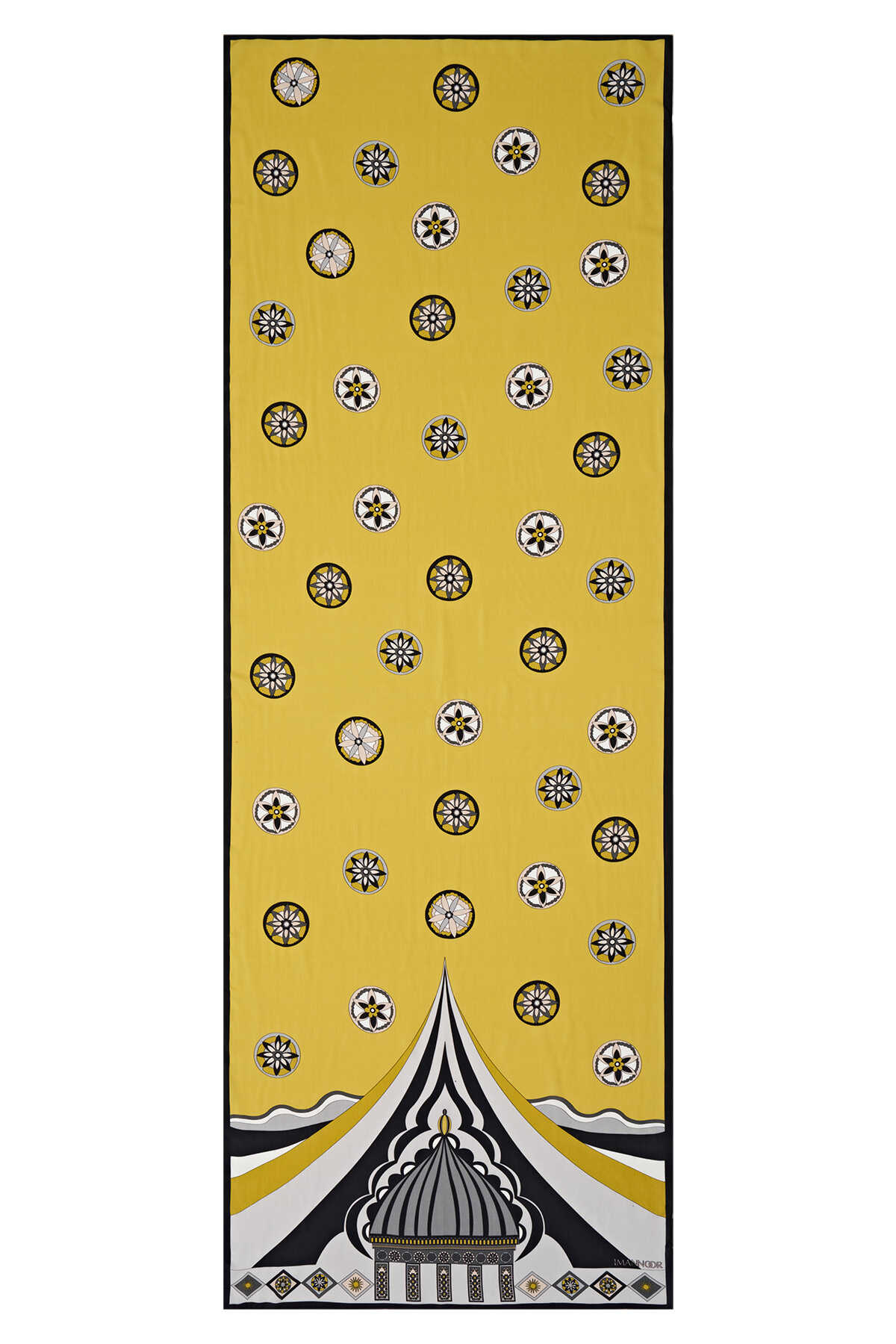 Otağ Sarı Floş Viskon Şal 70x200