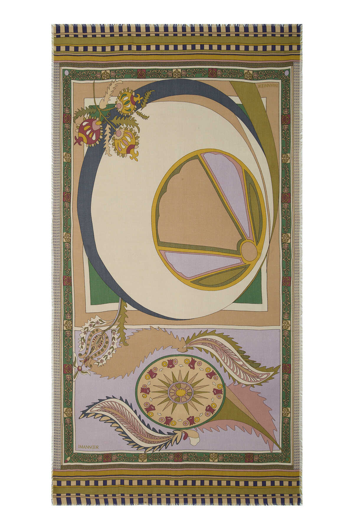 Ottoman Haki Kaşmir İpek Şal 100x200