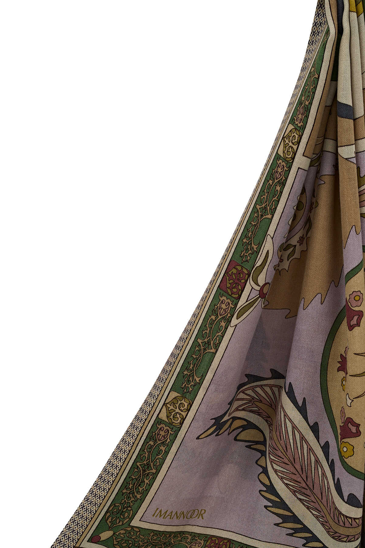 Ottoman Haki Kaşmir İpek Şal 100x200