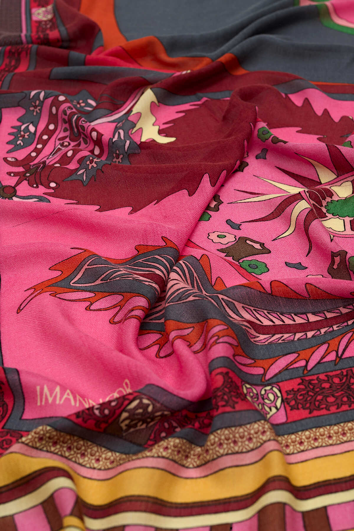 Ottoman Pembe Kaşmir İpek Şal 100x200