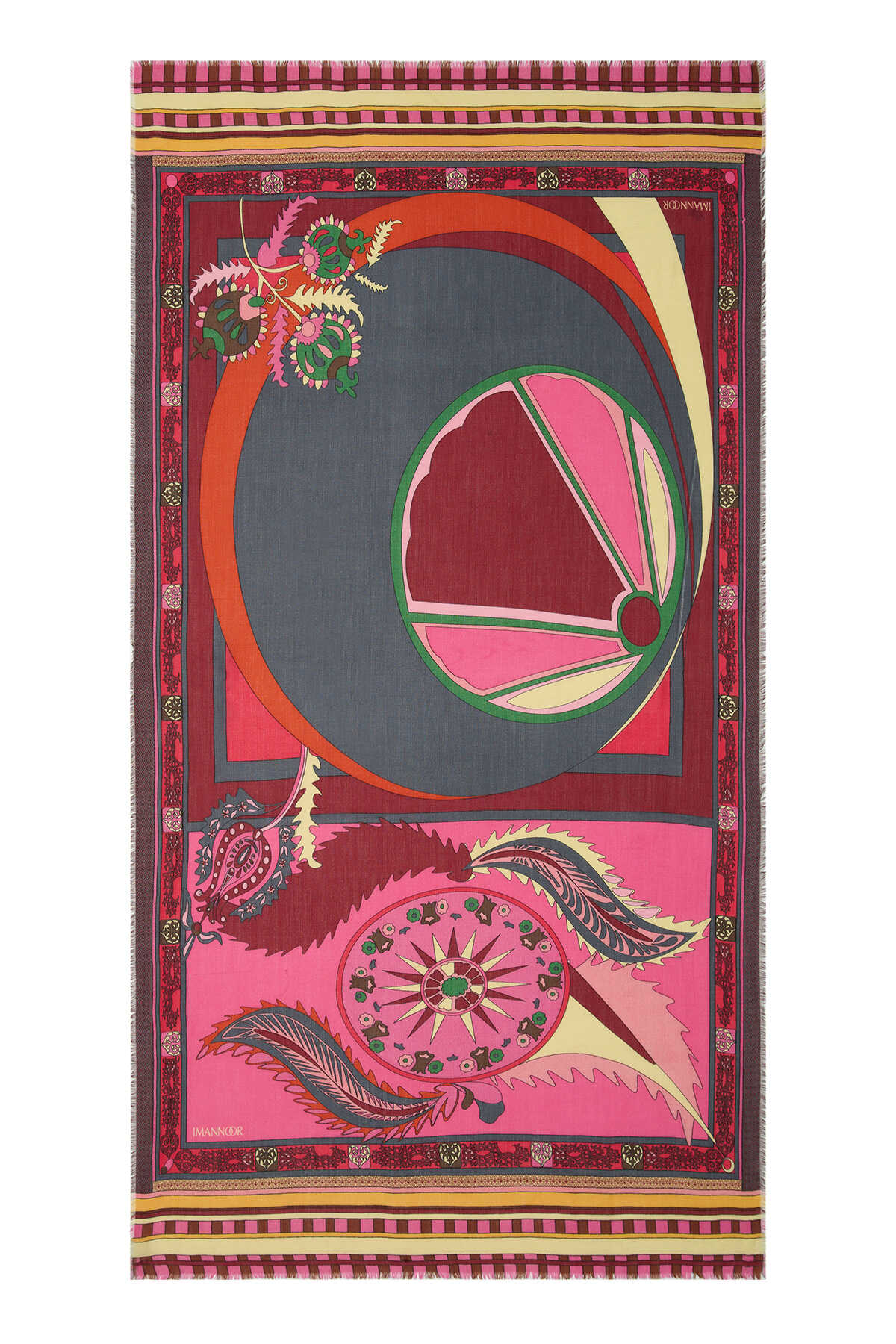 Ottoman Pembe Kaşmir İpek Şal 100x200