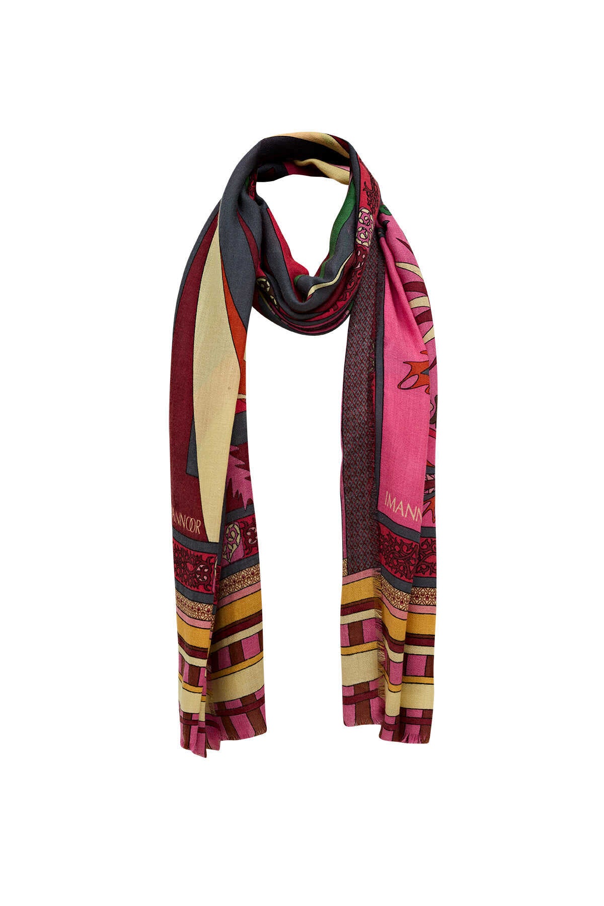 Ottoman Pembe Kaşmir İpek Şal 100x200