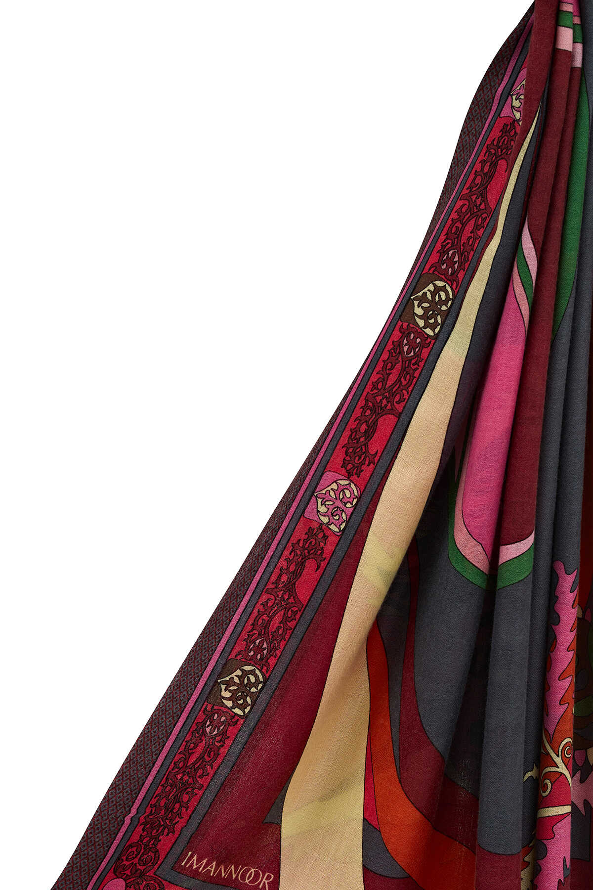 Ottoman Pembe Kaşmir İpek Şal 100x200