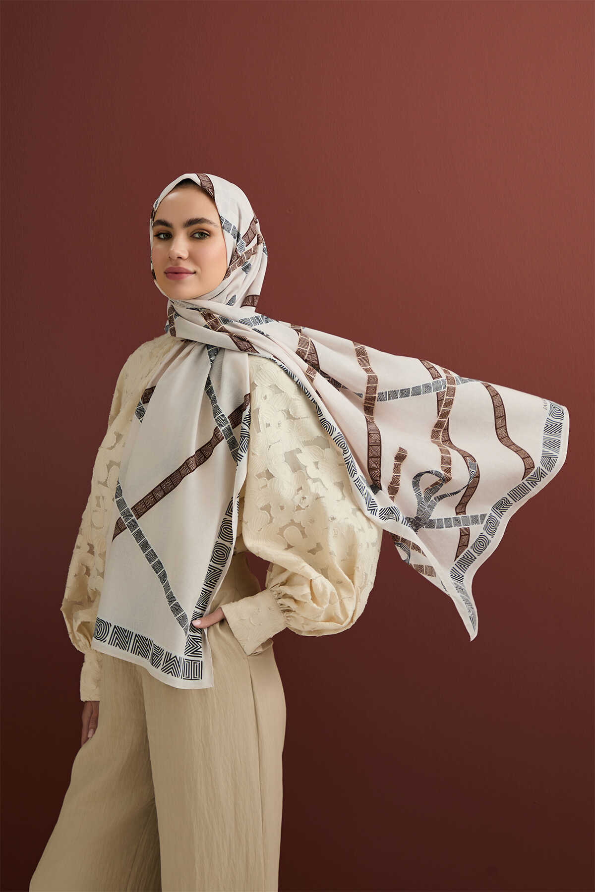 Paket Krem Floş Viskon Şal 70x210