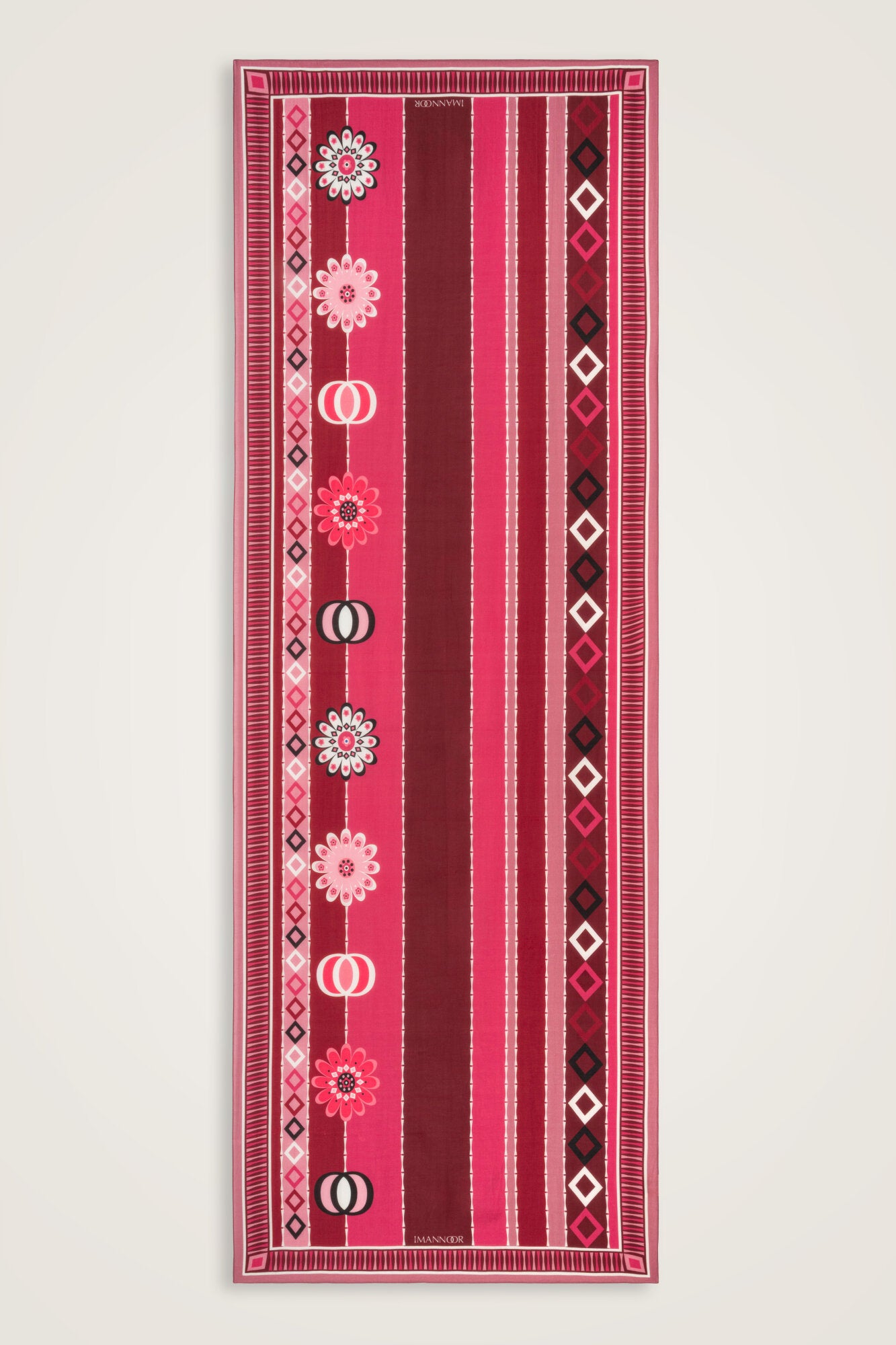 Papatya Noor Bordo Pamuk Floş Şal 70x210