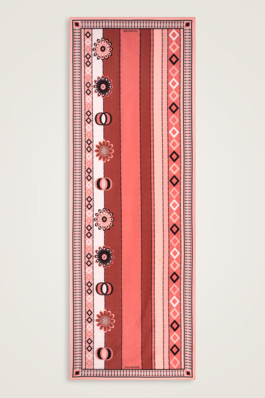 Papatya Noor Şeftali Pamuk Floş Şal 70x210