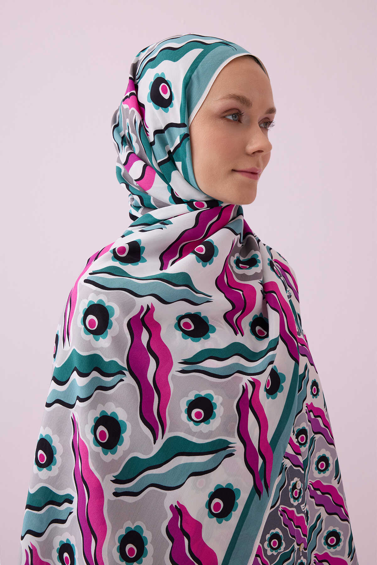 Pelenk Pembe Floş Viskon Şal 70x210