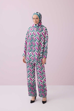 Pelenk Pembe İpek Pijama Pantolon