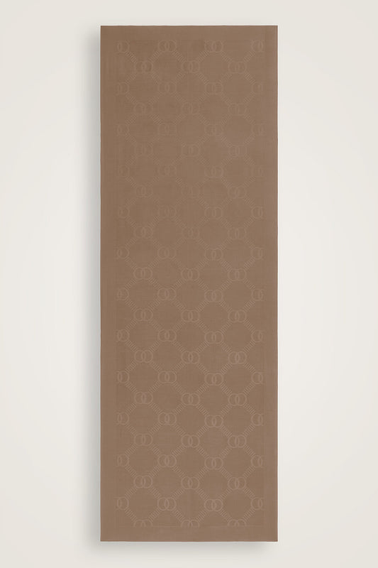 Petek Logo Koyu Bej Naia Air Jakar Şal 70x210